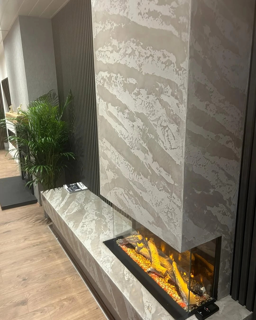 Marmorino stucco şömine detay uygulaması